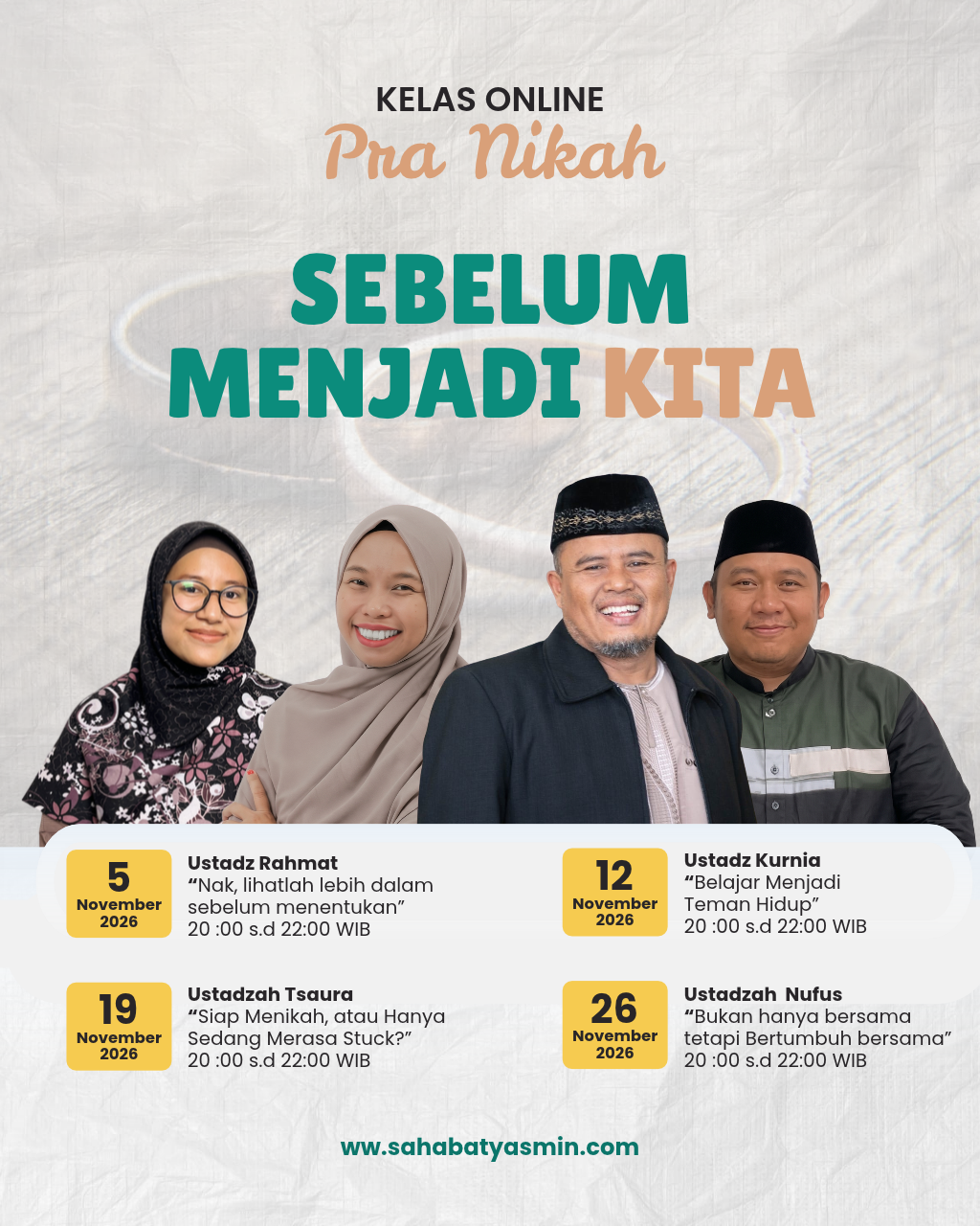 Kelas Pra Nikah - Sebelum Menjadi Kita